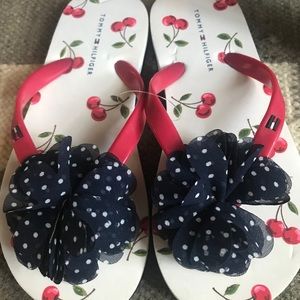 Tommy Hilfiger Navy red cherry sandals size 13